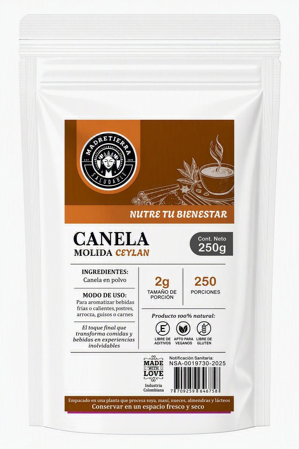 Canela (Ceylan) en Polvo 250g / 500g / 1000g